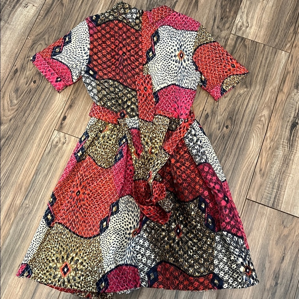 Anthropologie Doreen Mashika Legend & Song Dutch Wax Pili Dress Sz 2 Multicolor - Picture 9 of 13